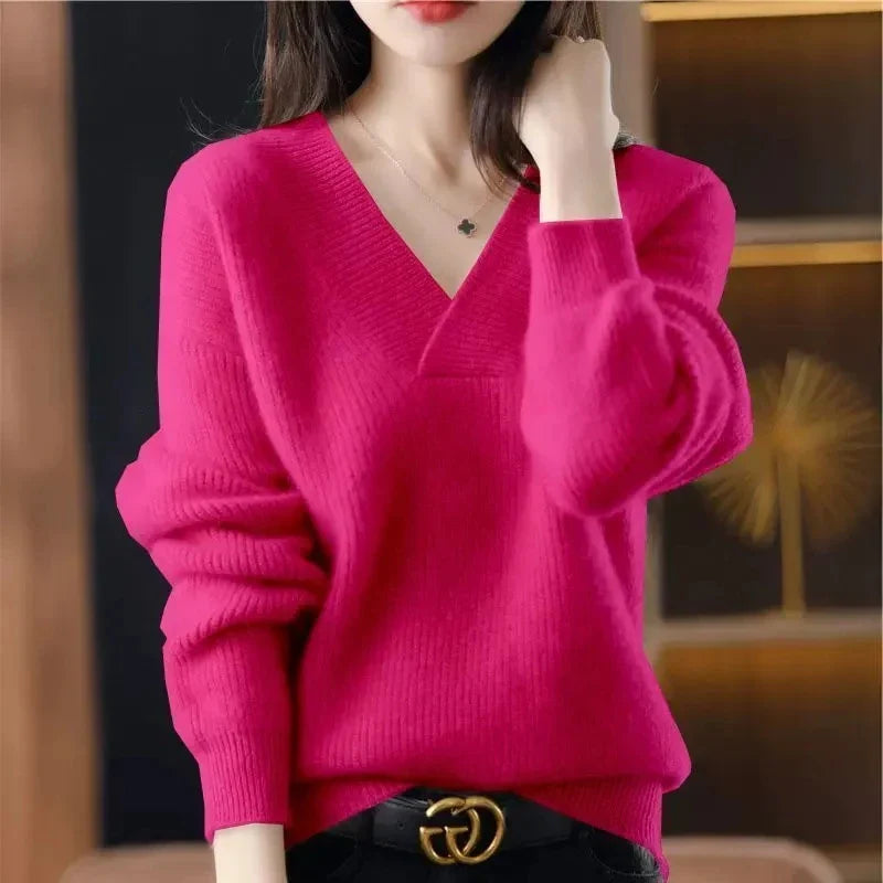 Valerie | Cashmere blend sweater with V-neck