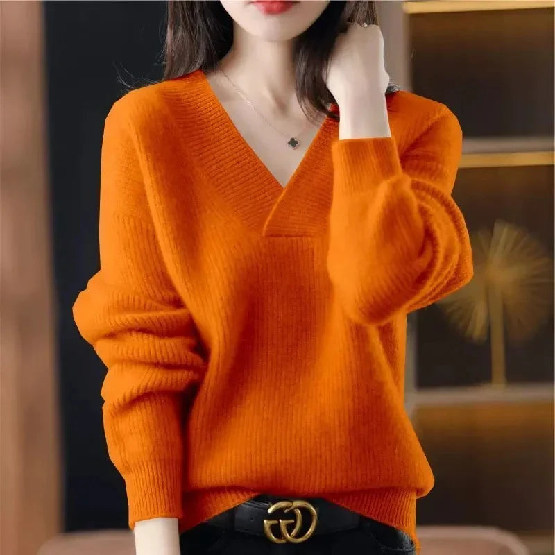 Valerie | Cashmere blend sweater with V-neck
