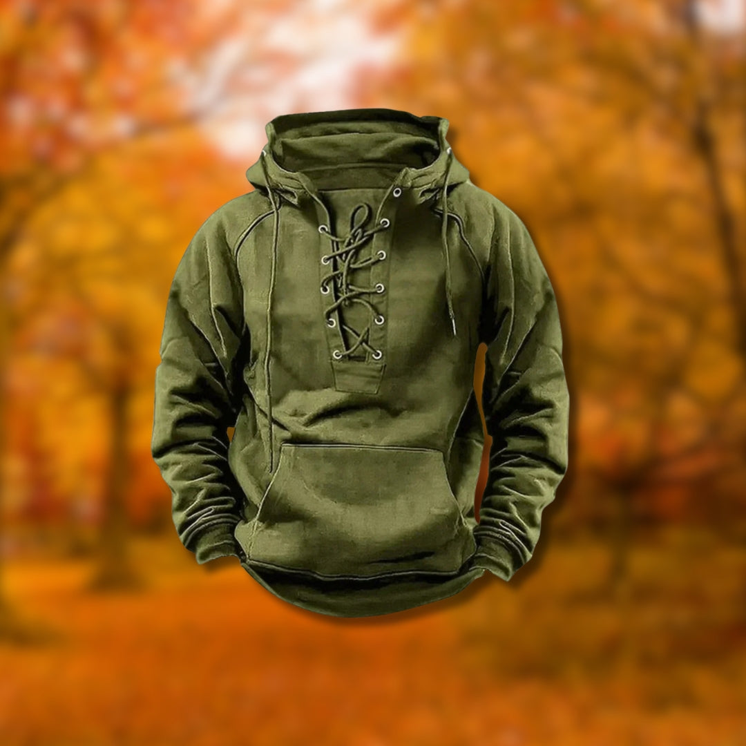 Matheus | Lace-Up Vintage Hoodie