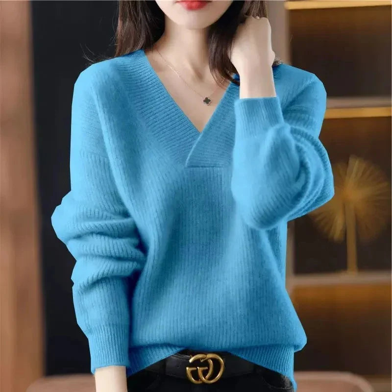 Valerie | Cashmere blend sweater with V-neck